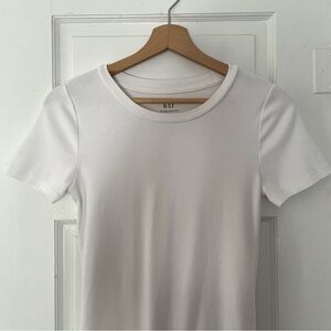 Gap White Scoop Neck Fitted Bodysuit